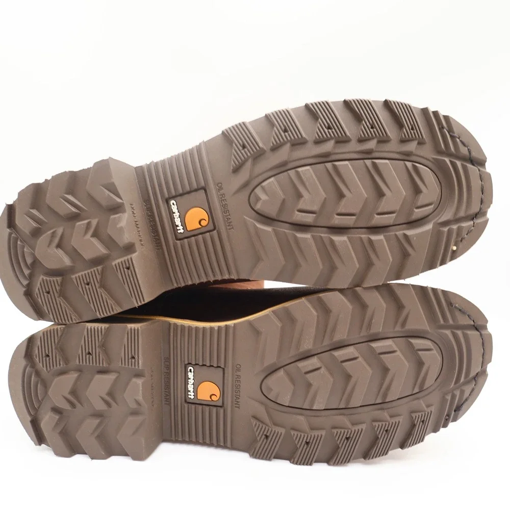 Carhartt Work Boots Mens 9 M Brown Leather Pull-On Waterproof CMP1453 NIB